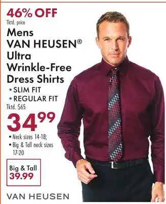 Boscov's Mens VAN HEUSEN Ultra Wrinkle-Free Dress Shirts offer