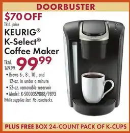 Boscov's KEURIG K-Select Coffee Maker offer