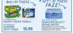 Kings Food Markets 6 CT. DOUBLE ROLLS BOUNTY PAPER TOWELS 9CT. MEGA ROLLS CHARMIN BATH TISSUE offer