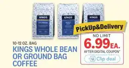 Kings Food Markets KINGS WHOLE BEAN OR GROUND BAG COFFEE offer