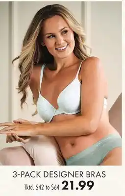 Boscov's 3-PACK DESIGNER BRAS offer