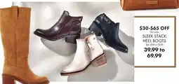 Boscov's SLEEK STACK HEEL BOOTS offer