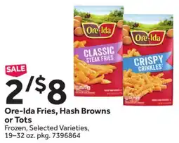Stop&Shop Ore-Ida Fries, Hash Browns or Tots offer