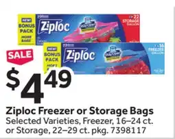 Stop&Shop Ziploc Freezer or Storage Bags offer