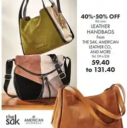 Boscov's LEATHER HANDBAGS offer