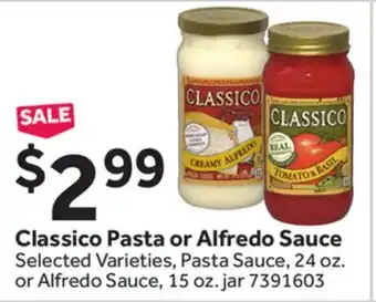 Stop&Shop Classico Pasta or Alfredo Sauce offer