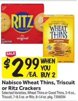 Stop&Shop Nabisco Wheat Thins, Triscuit or Ritz Crackers offer