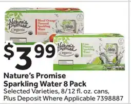 Stop&Shop Nature's Promise Sparkling Water 8 Pack offer