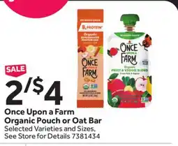 Stop&Shop Once Upon a Farm Organic Pouch or Oat Bar offer
