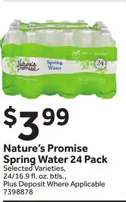 Stop&Shop Nature's Promise Spring Water 24 Pack offer
