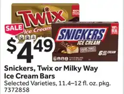 Stop&Shop SNICKERS, TWIX OR MILKY WAY ICE CREAM BARS offer
