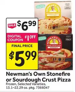 Stop&Shop Newman's Own Stone re or Sourdough Crust Pizza offer