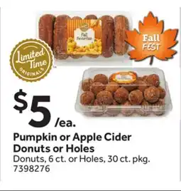 Stop&Shop Pumpkin or Apple Cider Donuts or Holes offer