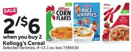 Stop&Shop Kellogg's Cereal offer