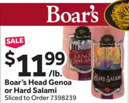 Stop&Shop Boar's Head Genoa or Hard Salami offer