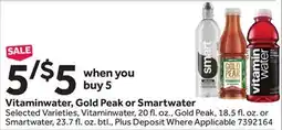 Stop&Shop Vitaminwater, Gold Peak or Smartwater offer