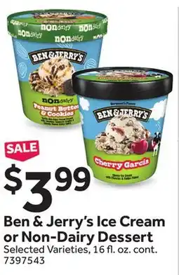 Stop&Shop Ben & Jerry's Ice Cream or Non-Dairy Dessert offer