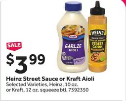 Stop&Shop Heinz Street Sauce or Kraft Aioli offer