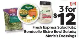 Weis Markets Fresh Express Salad Kits Bonduelle Bistro Bowl Salads Marie's Dressings offer