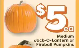 Weis Markets Medium Jack-O-Lantern or Fireball Pumpkins offer