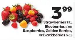 Weis Markets Strawberries 1 lb Blueberries pint Raspberries, Golden Berries, or Blackberries 6 oz offer
