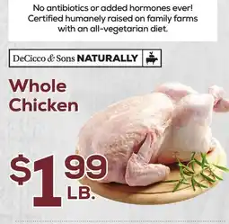 DeCicco & Sons DeCicco & Sons Naturally Whole Chicken offer