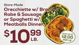 DeCicco & Sons Orecchiette w/ Broccoli Rabe & Sausage or Spaghetti w/Meatballs Dinner offer
