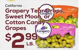 DeCicco & Sons California Grapery Tear Drops, Sweet Moon, or Cotton Candy Grapes offer