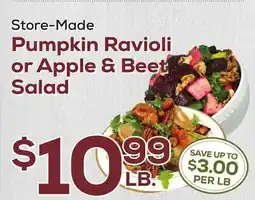 DeCicco & Sons Pumpkin Ravioli or Apple & Beet Salad offer