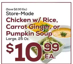 DeCicco & Sons Chicken w/Rice, Carrot Ginger, or Pumpkin Soup offer
