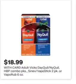 CVS Adult Vicks DayQuil/NyQuil, HBP combo pks., Sinex/VapoStick 2 pk. or VapoRub 6 oz offer