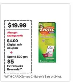 CVS Zyrtec Children's 8 oz or 24 ct offer