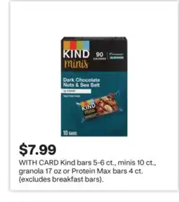 CVS Kind bars 5-6 ct., minis 10 ct., granola 17 oz or Protein Max bars 4 ct offer