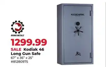 Runnings Rhino Metals Kodiak 46 Long Gun Safe offer