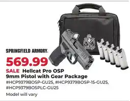 Runnings Springfield Armory Hellcat Pro OSP 9mm Pistol offer