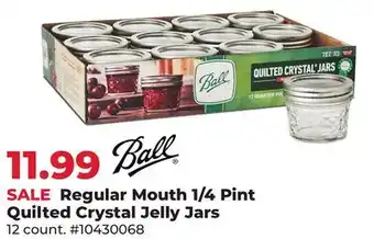 Runnings Ball Regular Mouth 1/4 Pint Quilted Crystal Jelly Jars offer