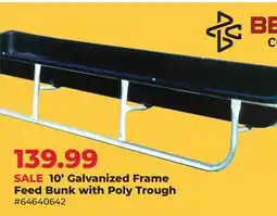 Runnings 10' Galvanized Frame Feed Bunk with Poly Trough offer