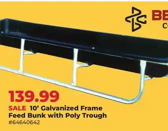 Runnings 10' Galvanized Frame Feed Bunk with Poly Trough offer