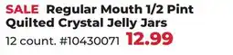 Runnings Regular Mouth 1/2 Pint Quilted Crystal Jelly Jars offer