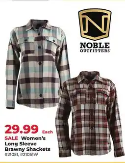 Runnings NOBLE OUTFITTERS Women's Long Sleeve Brawny Shackets offer