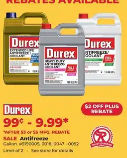 Runnings Durex Antifreeze offer
