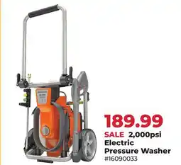 Runnings Husqvarna 2,000psi Electric Pressure Washer offer