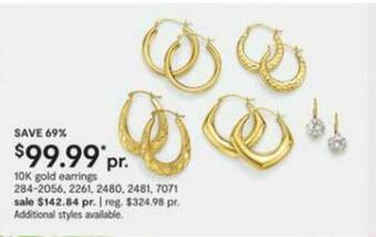 JC Penney 10k Gold Earrings offer