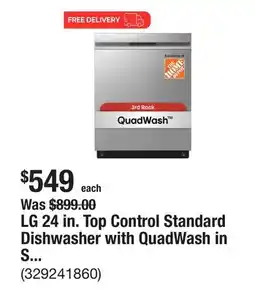 The Home Depot LG 24 in. Top Control Standard Dishwasher with QuadWash in Stainless Steel offer