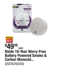The Home Depot Kidde 10-Year Worry-Free Battery Powered Smoke & Carbon Monoxide Detector offer