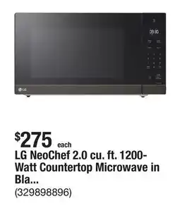 The Home Depot LG NeoChef 2.0 cu. ft. 1200-Watt Countertop Microwave in Black Stainless Steel with Smart Inverter offer