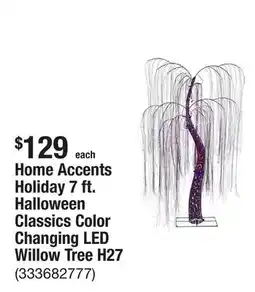 The Home Depot Home Accents Holiday 7 ft. Halloween Classics Color Changing LED Willow Tree H27 offer