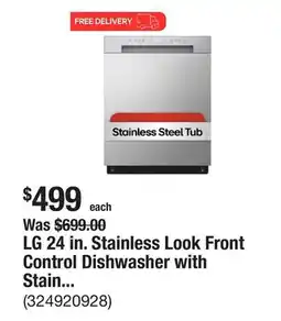 The Home Depot LG 24 in. Stainless Look Front Control Dishwasher with Stainless Steel Tub and SenseClean offer