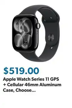 Sam's Club Apple Watch Series 11 GPS + Cellular 46mm Aluminum Case, Choose Color and Size offer