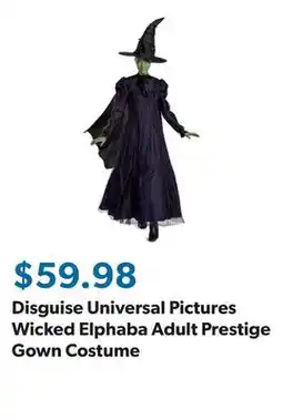 Sam's Club Disguise Universal Pictures Wicked Elphaba Adult Prestige Gown Costume offer